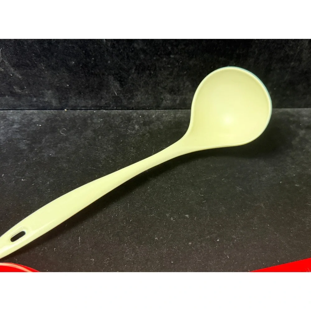 Vintage Kitchen Utensil Set Machi Melamine Red Slotted Spoon Ladle Ultratemp 4pc
